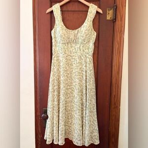 Connected Apparel Light Green Floral Midi Dress 6